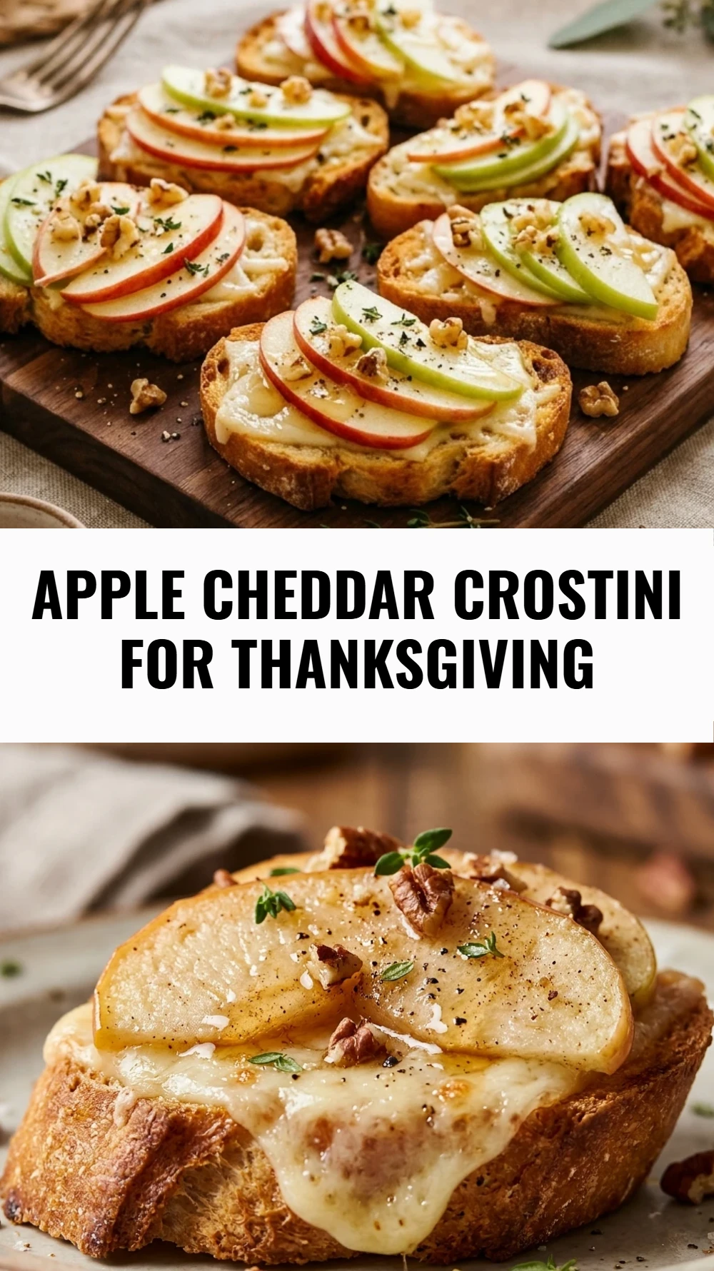 Apple Cheddar Crostini for Thanksgiving