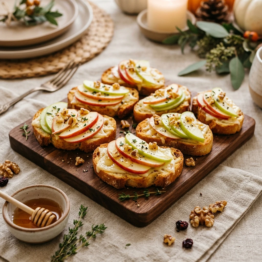 Apple Cheddar Crostini for Thanksgiving