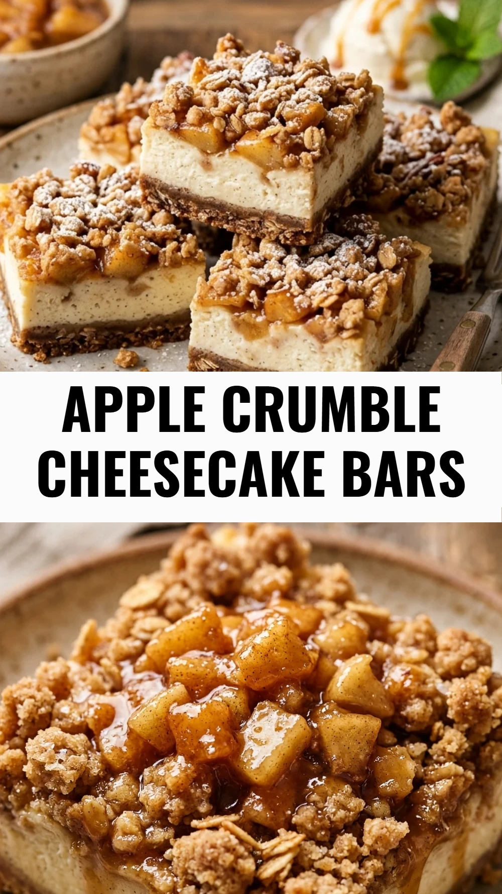 Apple Crumble Cheesecake Bars