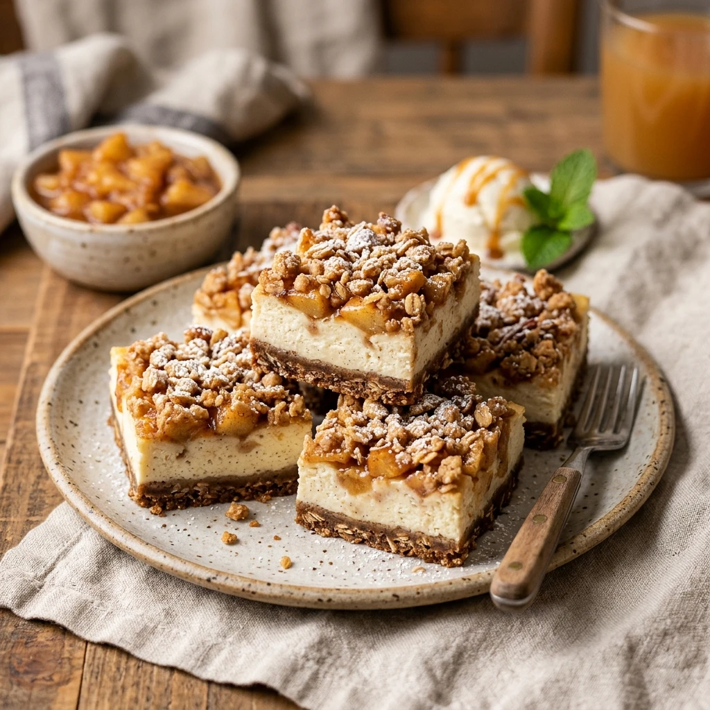 Apple Crumble Cheesecake Bars
