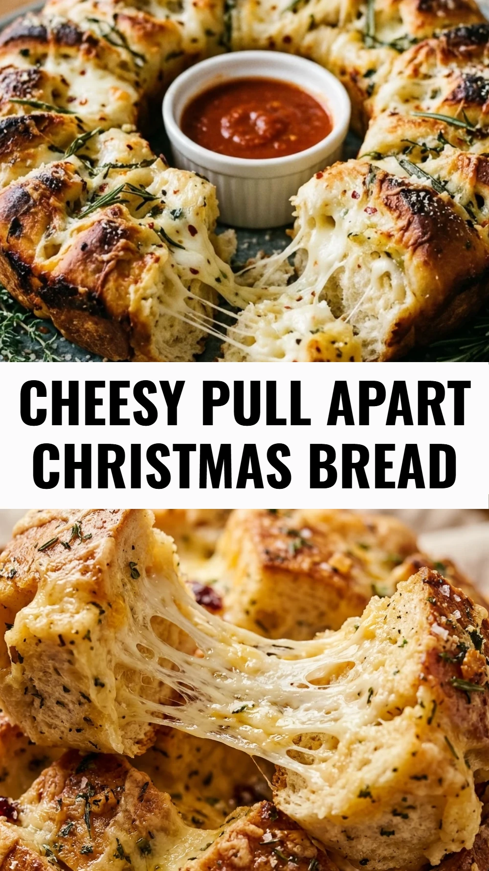 Cheesy Pull Apart Christmas Bread