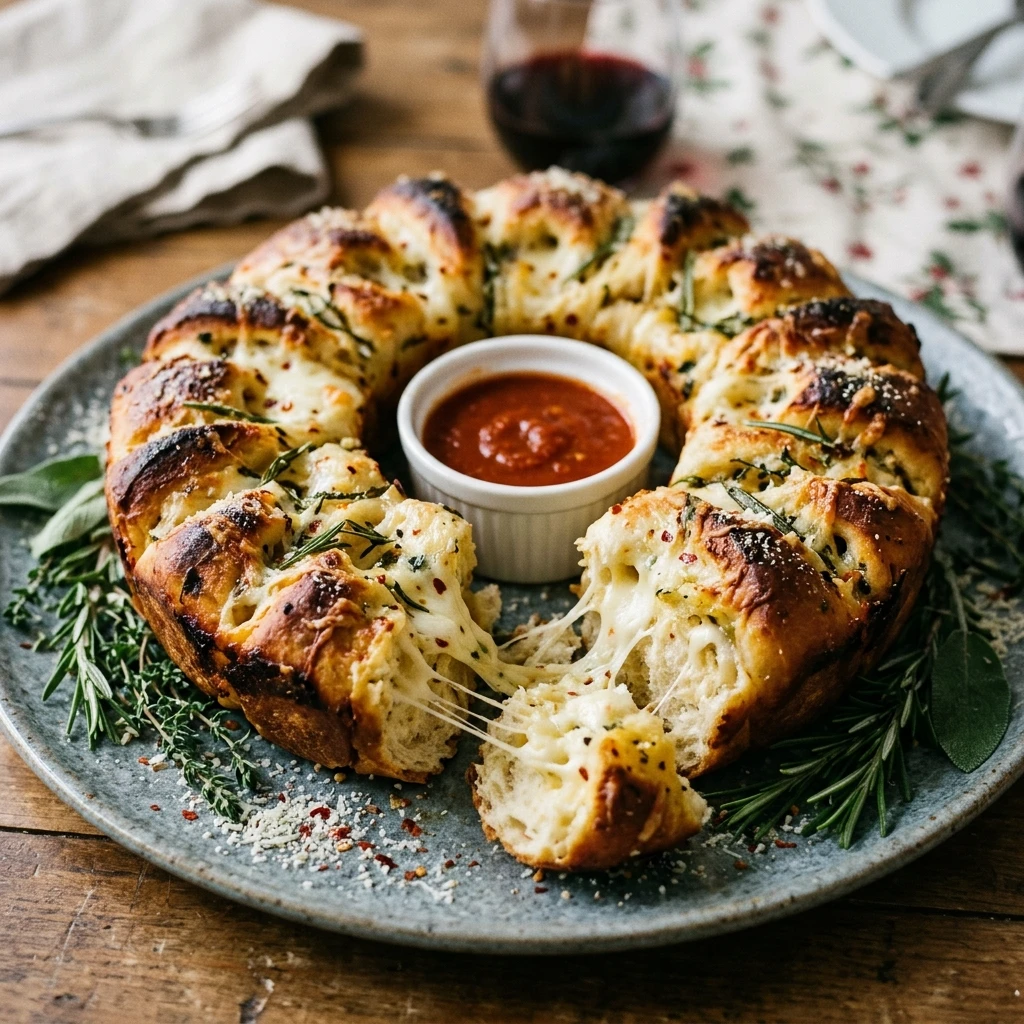 Cheesy Pull Apart Christmas Bread