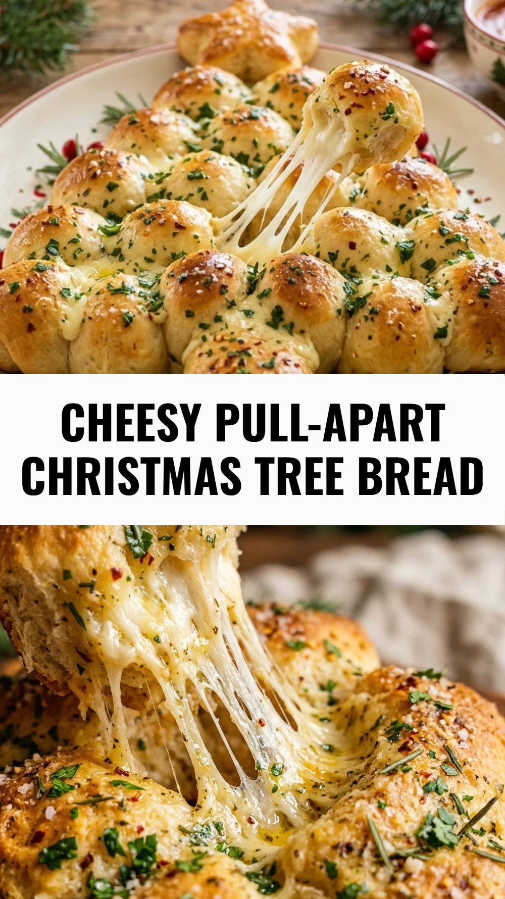 Cheesy Pull-Apart Christmas Tree Bread