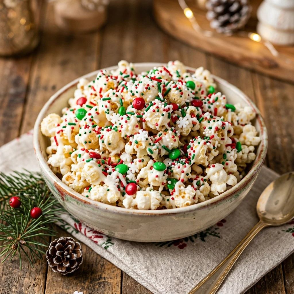 Christmas Funfetti Popcorn