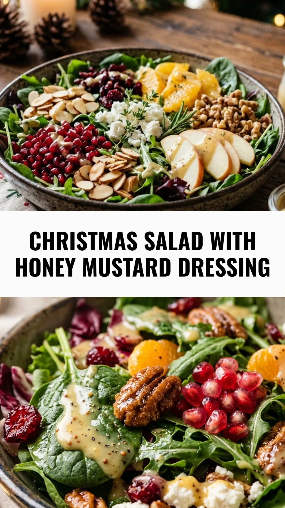 Christmas Salad with Honey Mustard Dressing