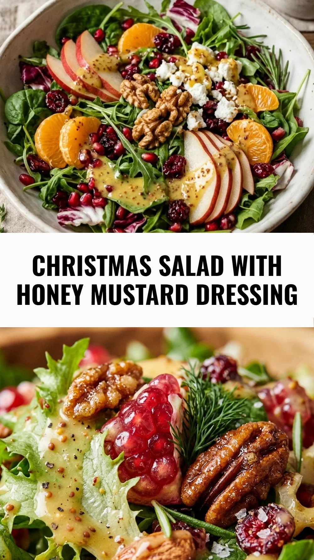 Christmas Salad with Honey Mustard Dressing