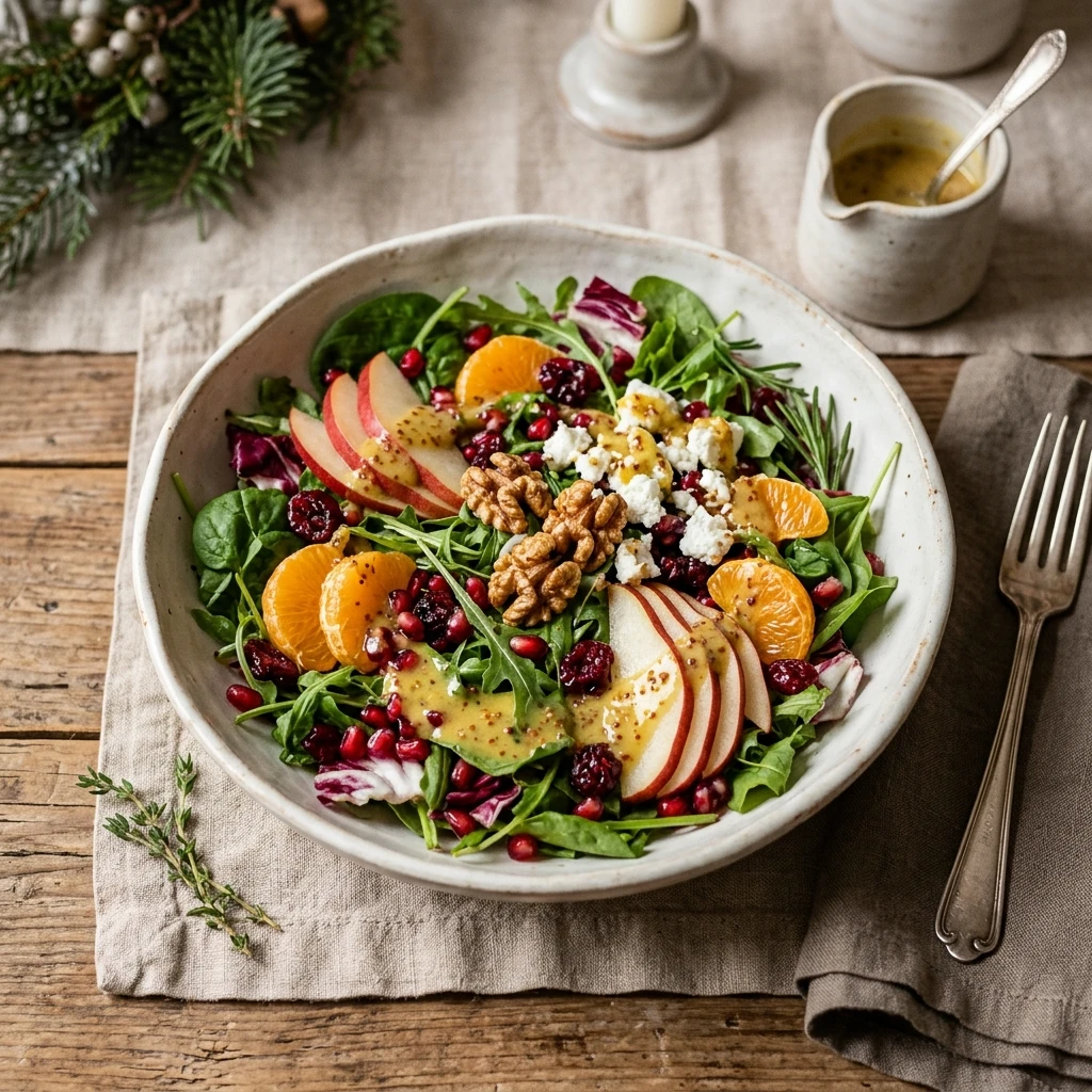 Christmas Salad with Honey Mustard Dressing