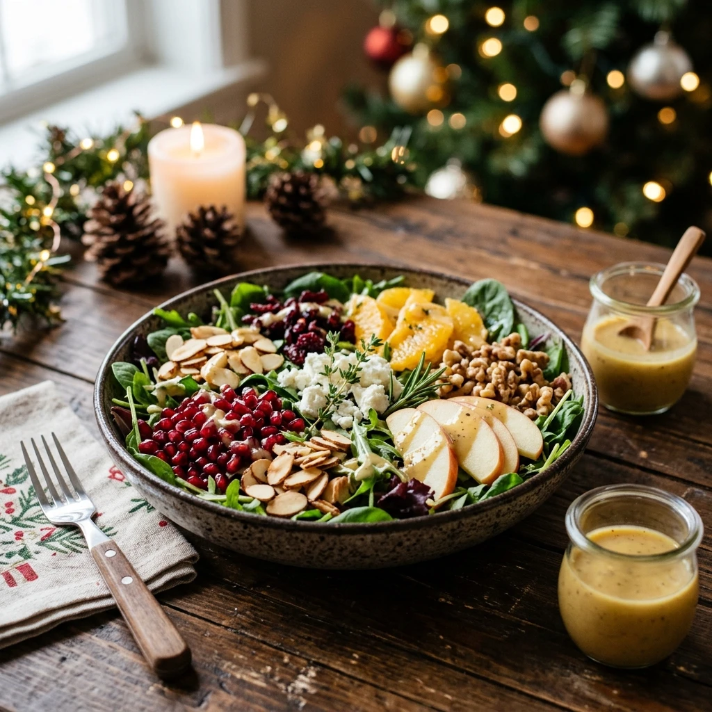 Christmas Salad with Honey Mustard Dressing