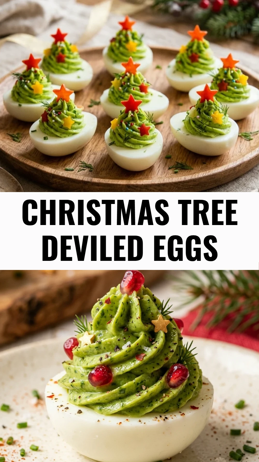 Christmas Tree Deviled Eggs
