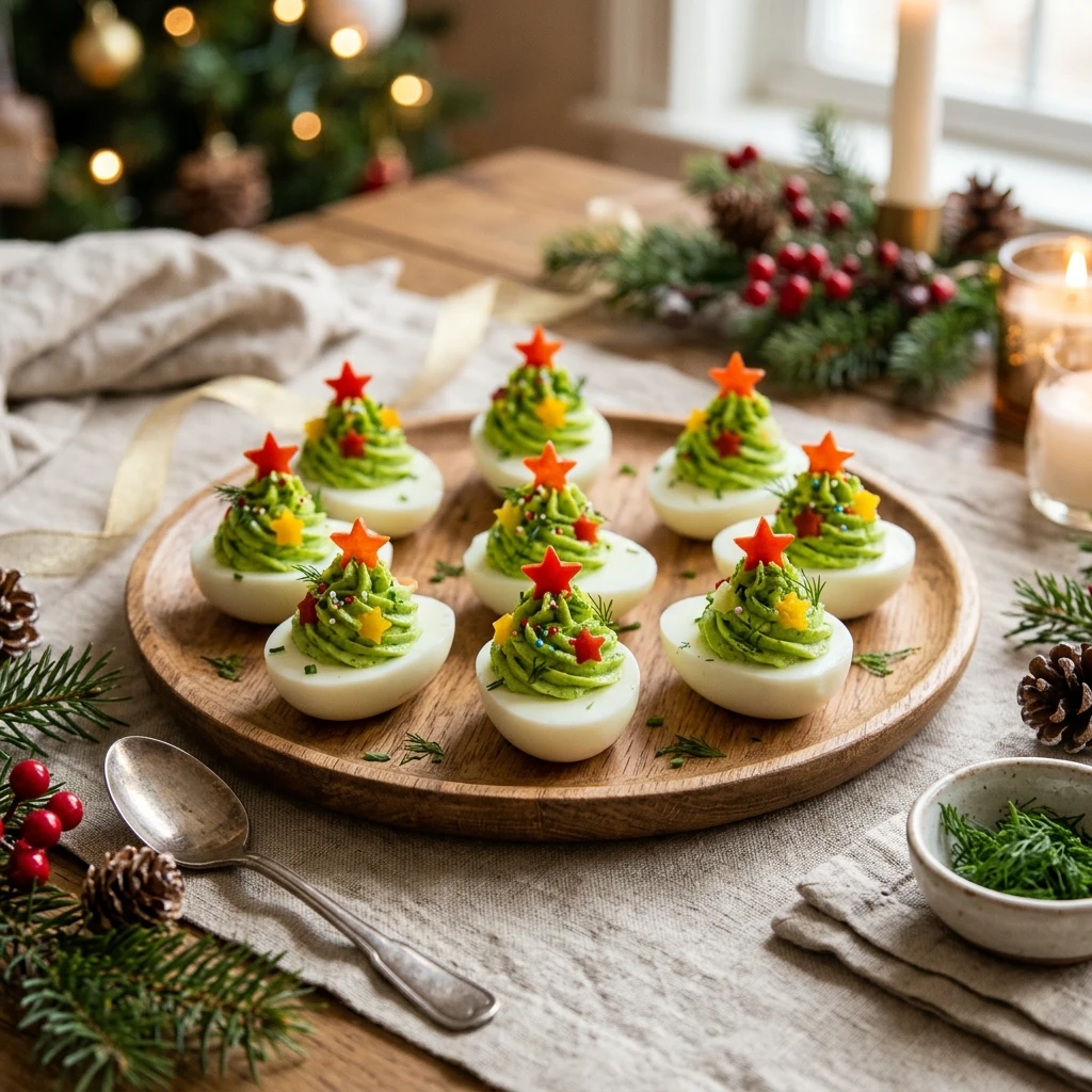 Christmas Tree Deviled Eggs