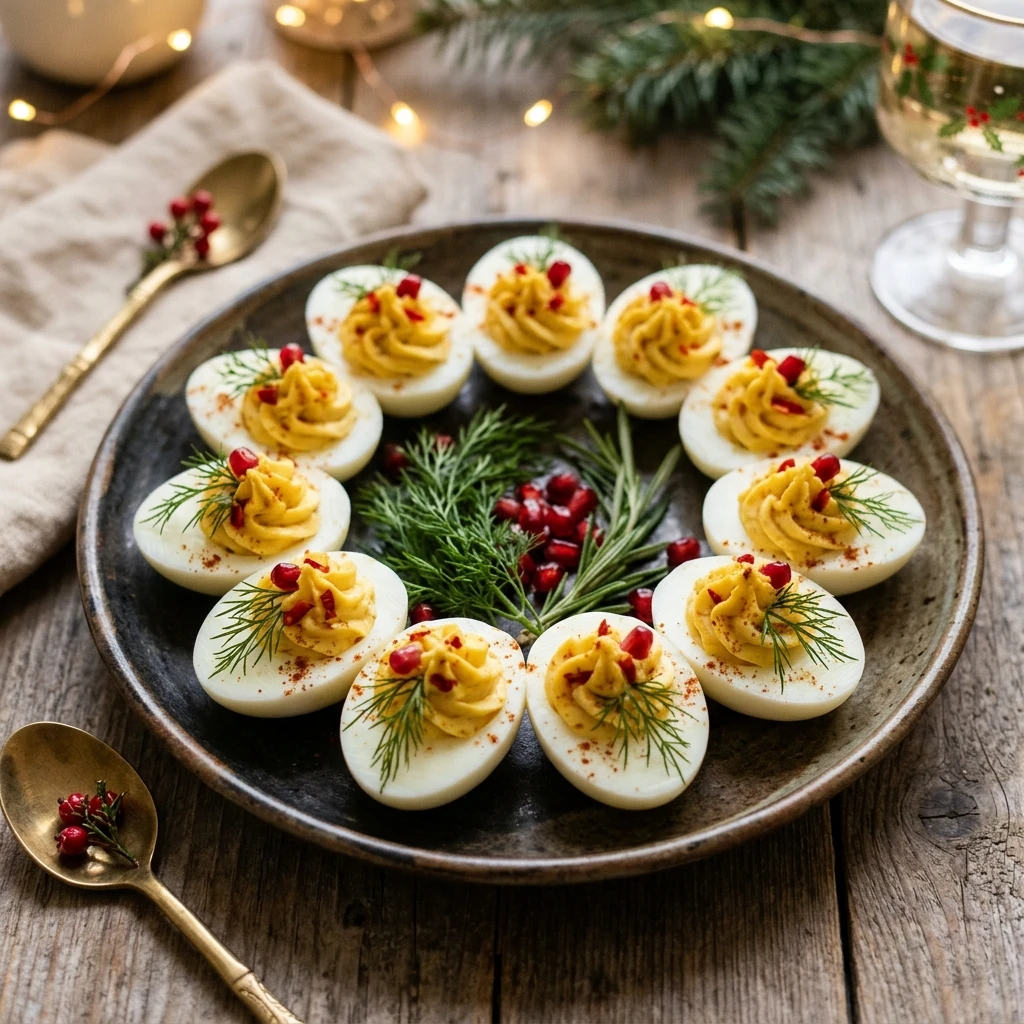 Christmas Wreath Deviled Eggs