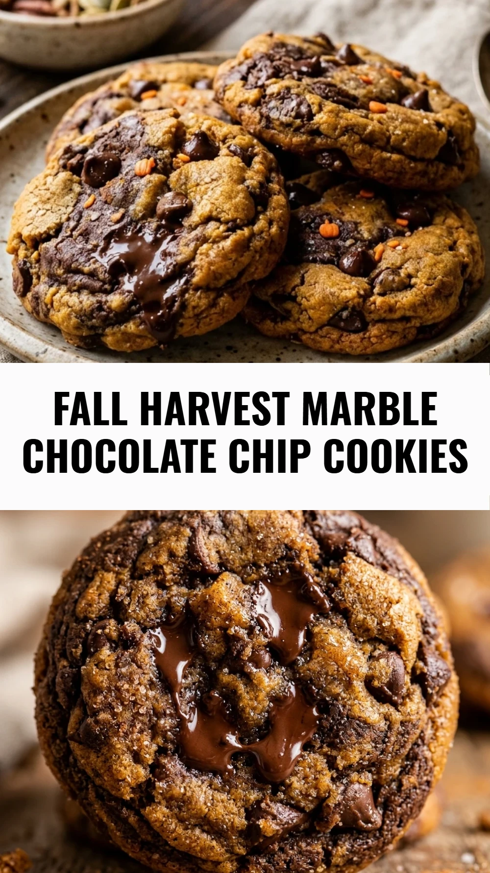 Fall Harvest Marble Chocolate Chip Cookies