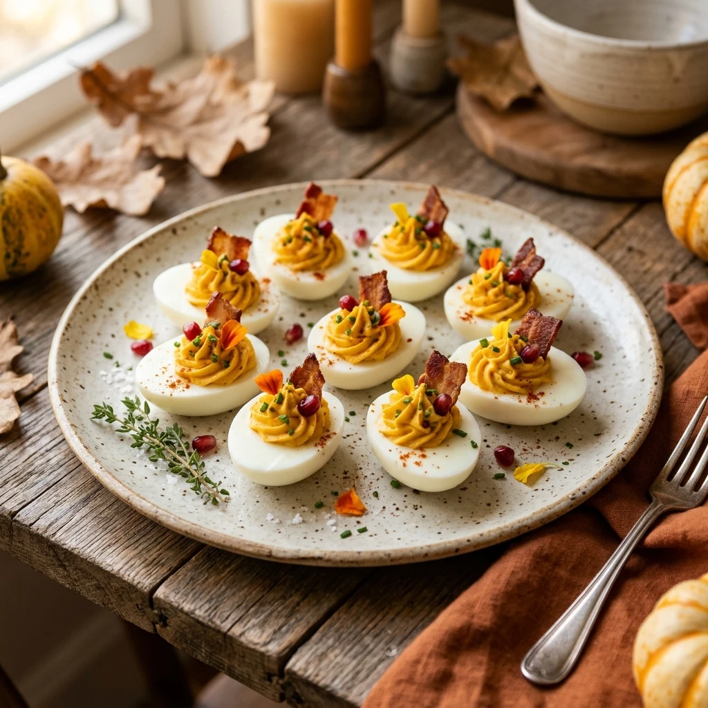 Fall-Themed Deviled Eggs