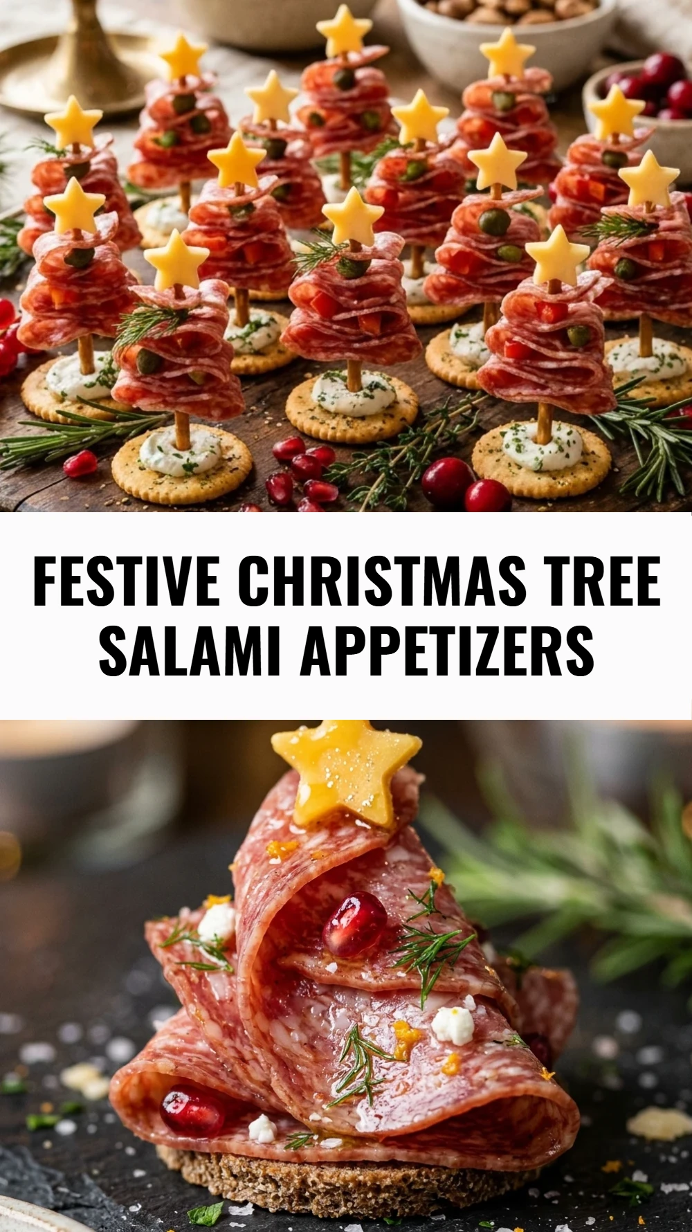 Festive Christmas Tree Salami Appetizers