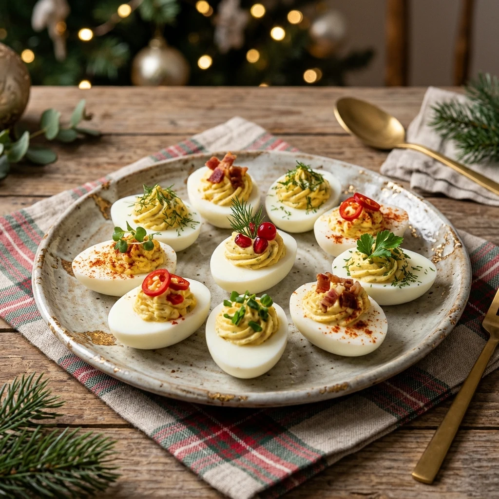 Festive Holiday Deviled Eggs