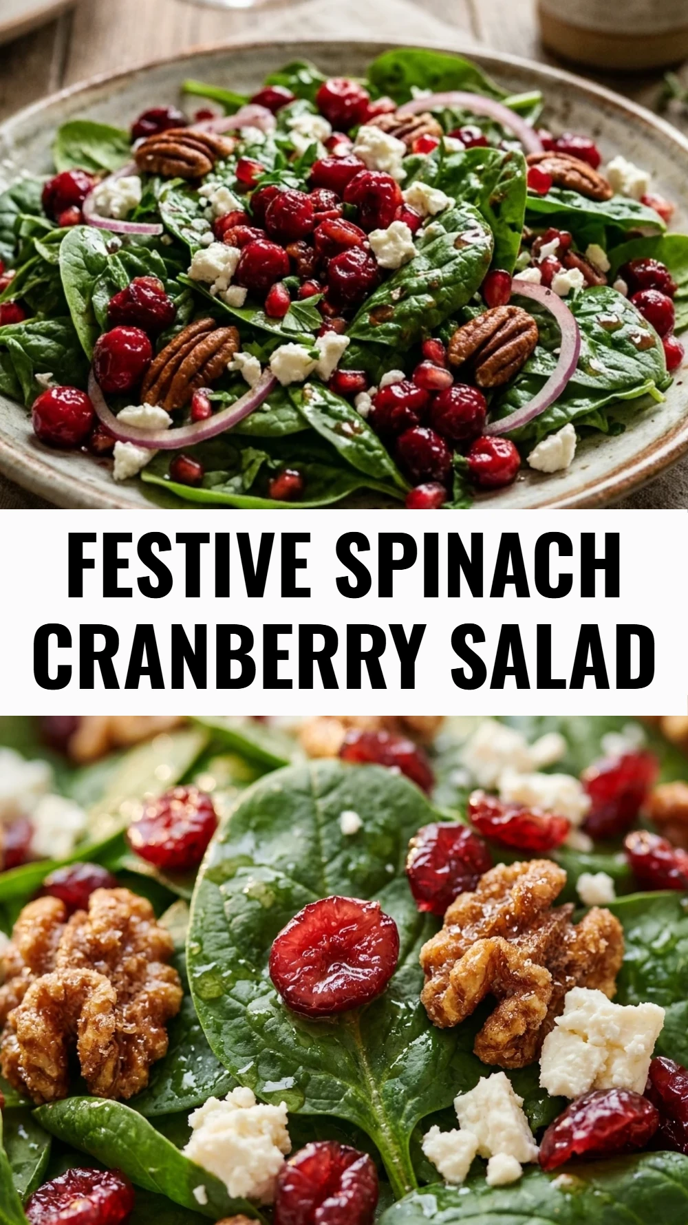 Festive Spinach Cranberry Salad