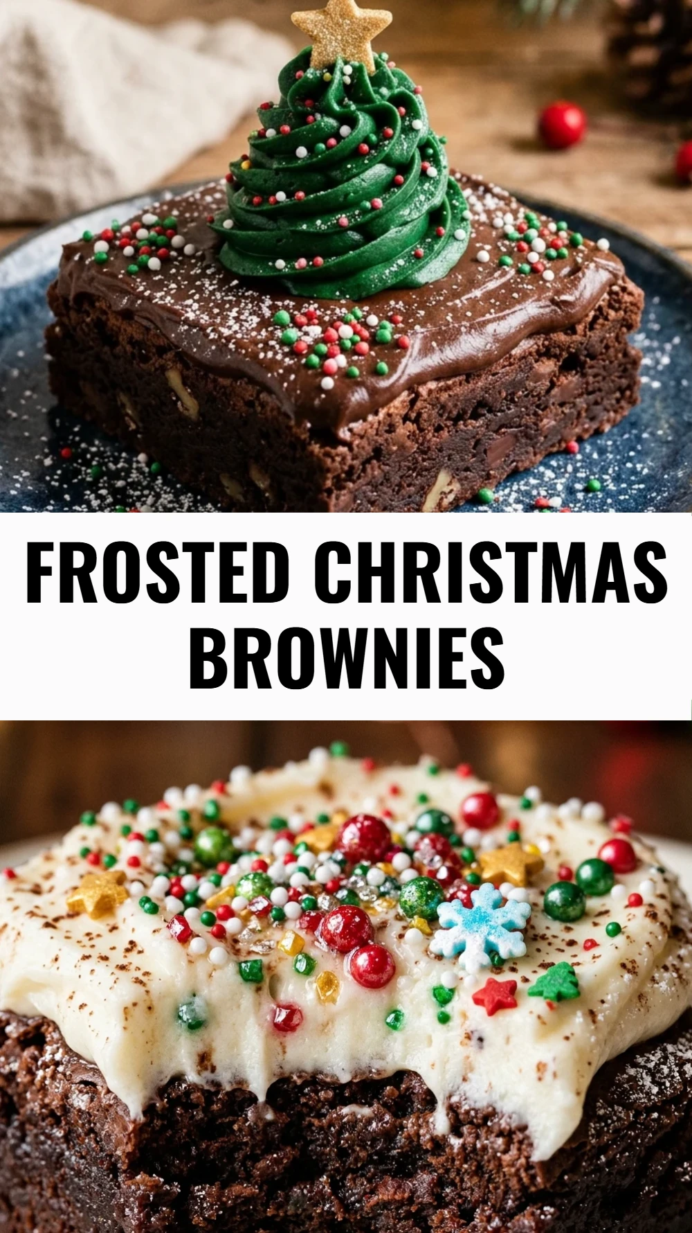 Frosted Christmas Brownies