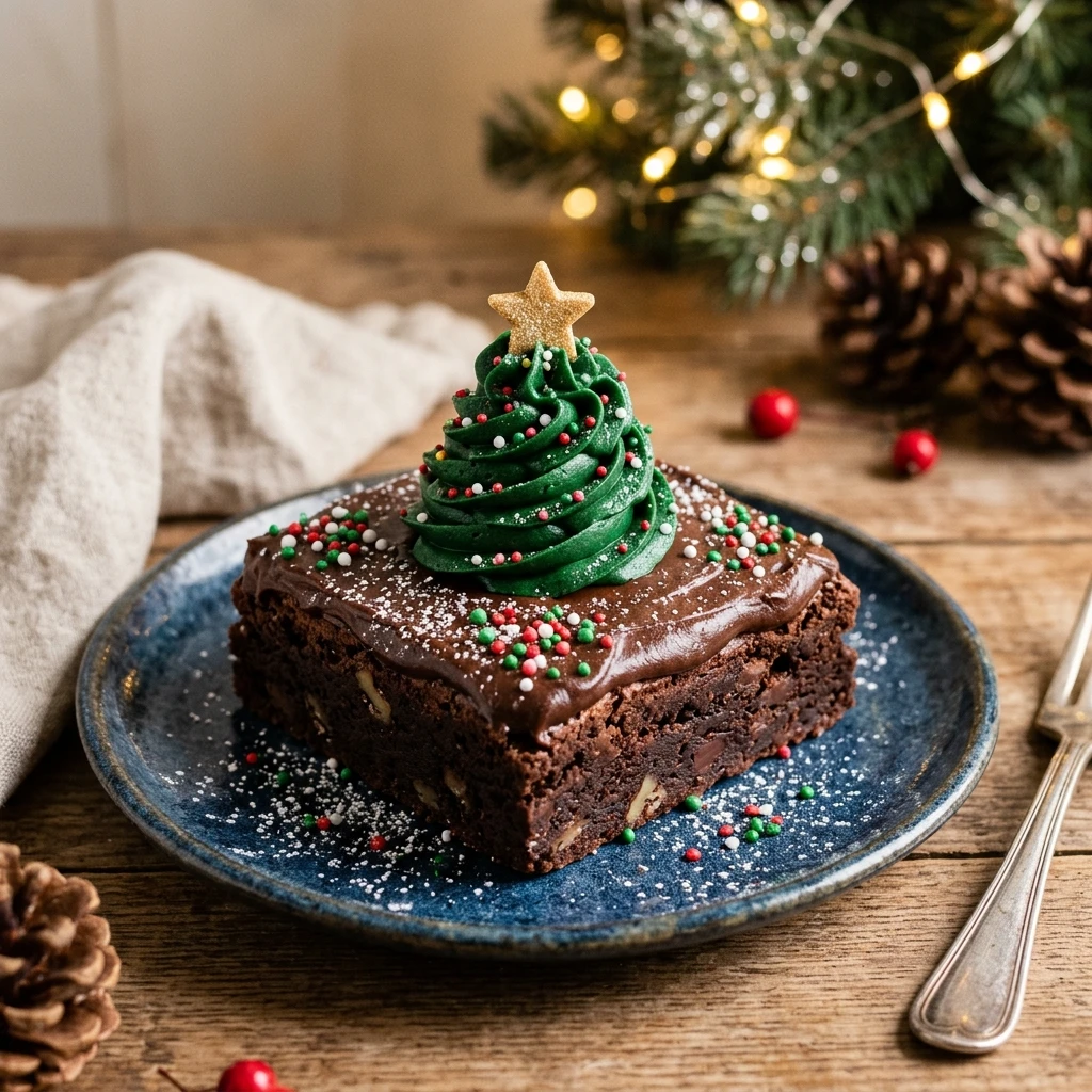 Frosted Christmas Brownies