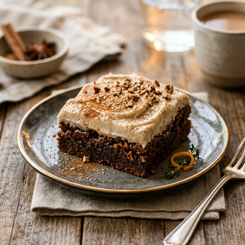 Frosted Gingerbread Brownies