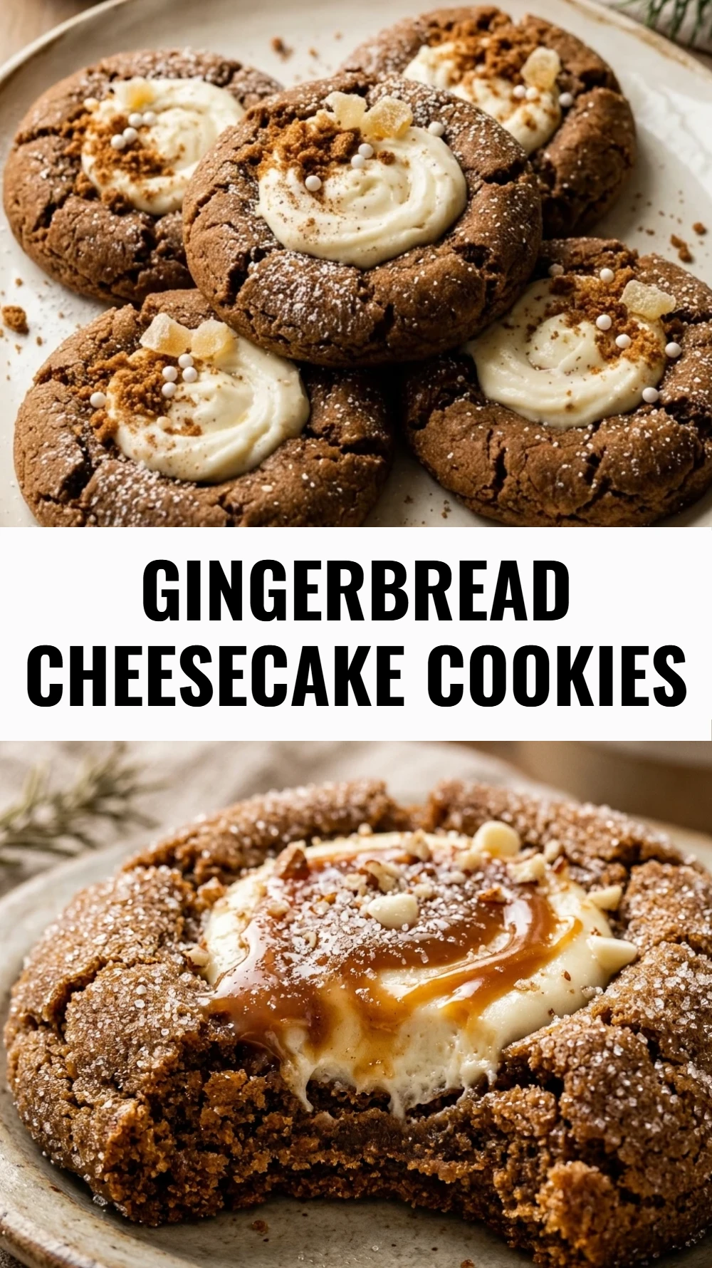 Gingerbread Cheesecake Cookies