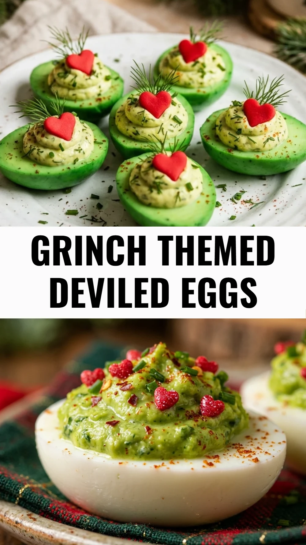 Grinch Themed Deviled Eggs