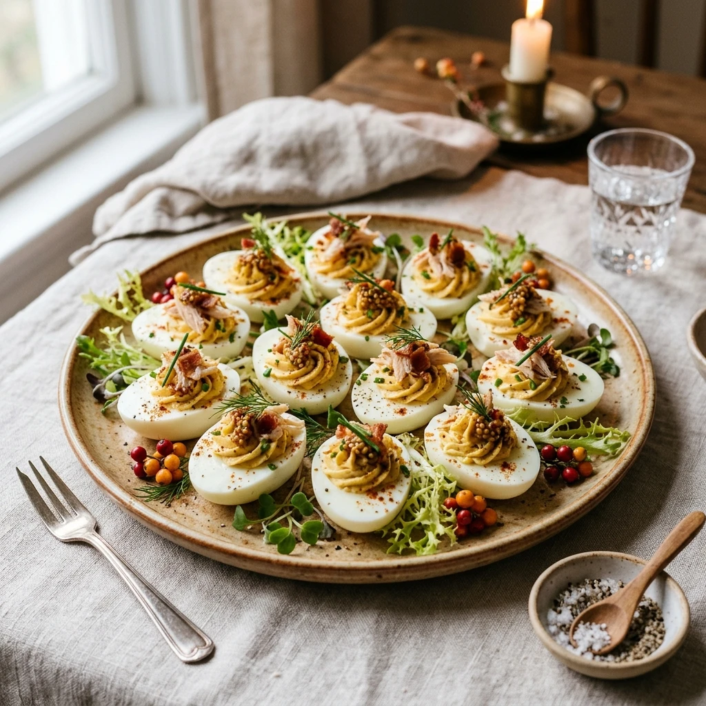 Leftover Turkey Deviled Eggs