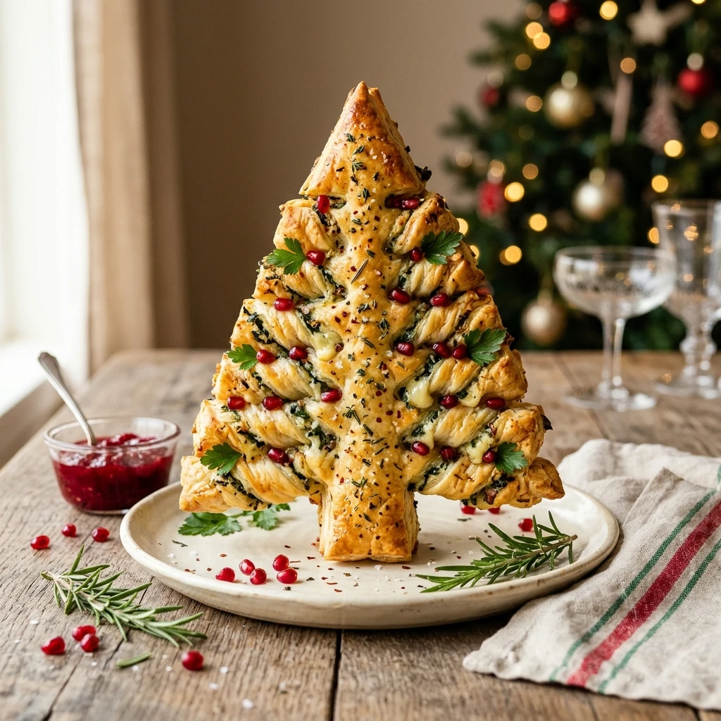 Puff Pastry Christmas Tree Appetizer