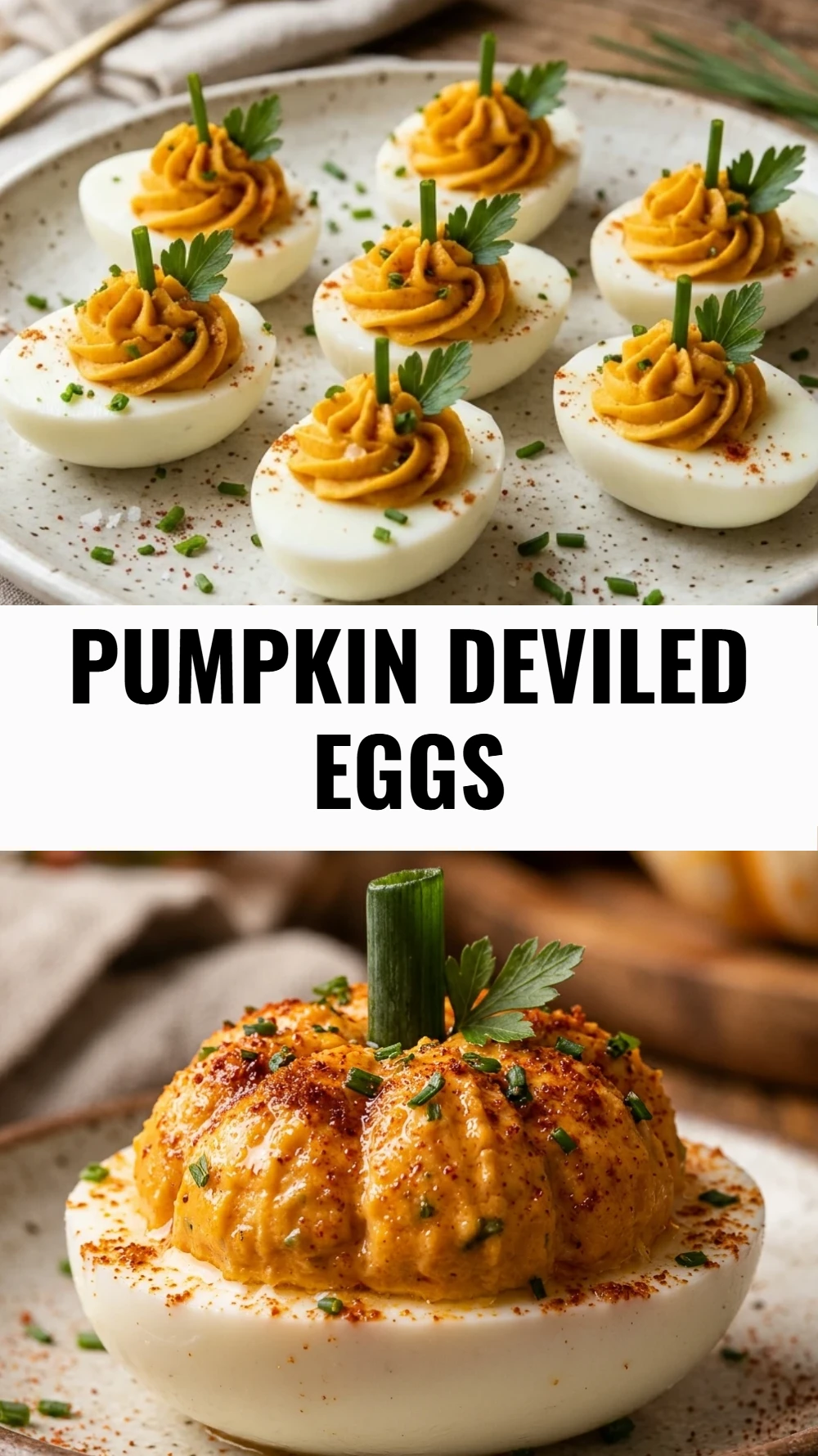 Pumpkin Deviled Eggs