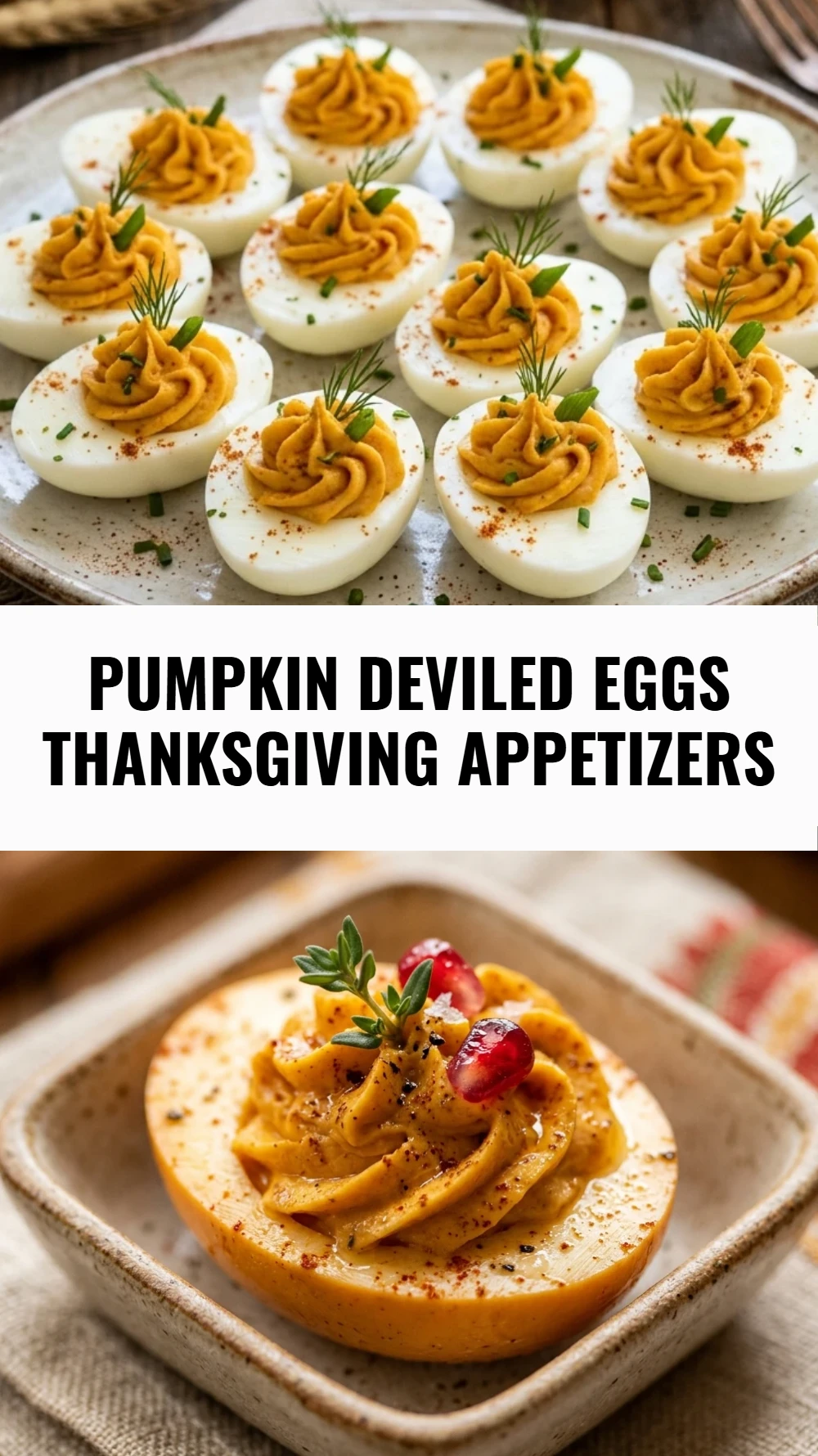 Pumpkin Deviled Eggs Thanksgiving Appetizers