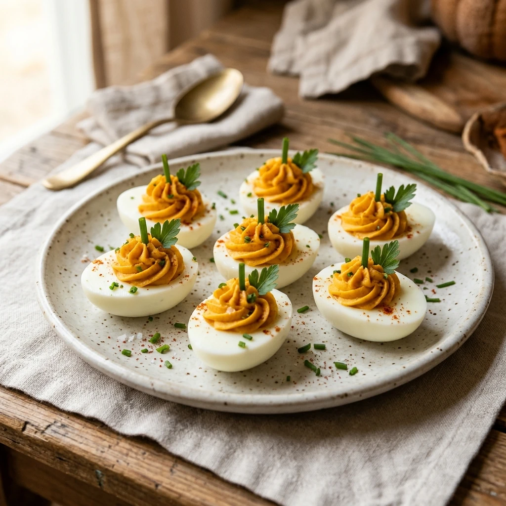 Pumpkin Deviled Eggs