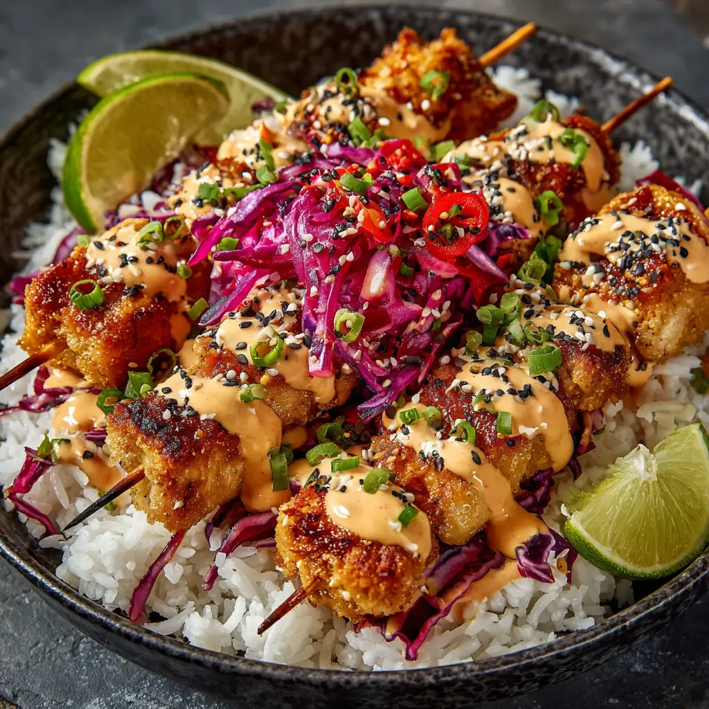 Bang Bang Chicken Skewers