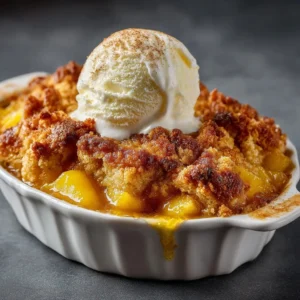 Dump And Bake Peach Cobbler