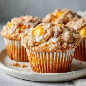 Homemade Peach Cobbler Muffins