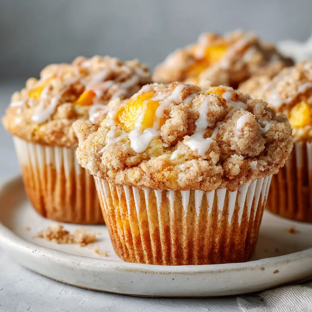 Homemade Peach Cobbler Muffins