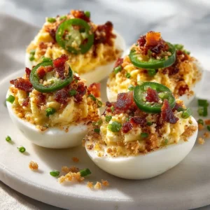 Loaded Jalapeño Popper Deviled Eggs