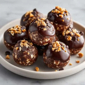 No Bake Chocolate Peanut Butter Protein Balls