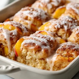 Peach Butter Swim Biscuits With Vanilla Glaze