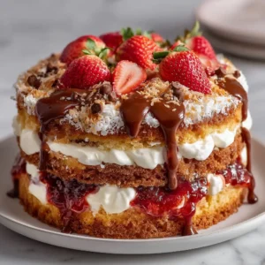 Strawberry Earthquake Cake