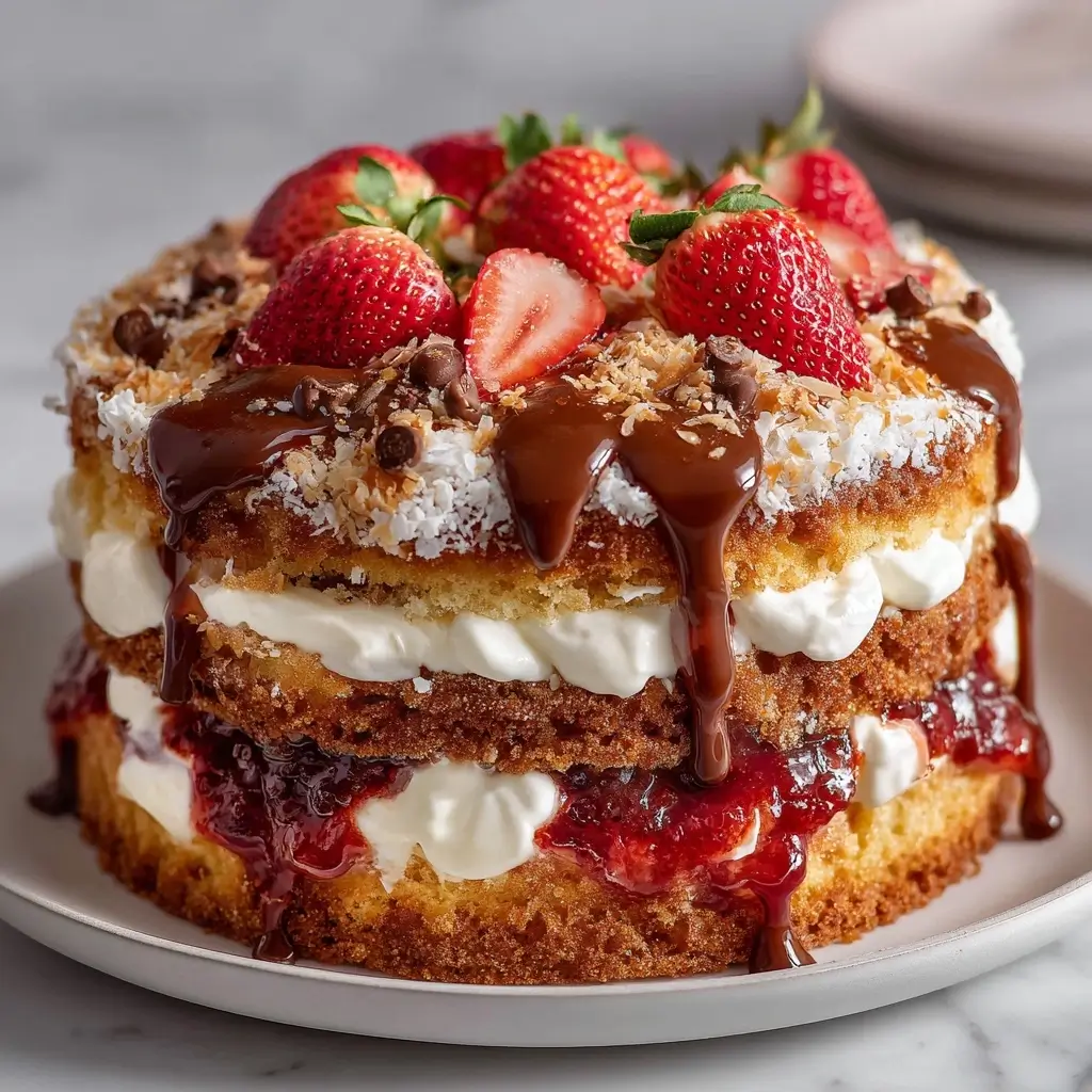 Strawberry Earthquake Cake