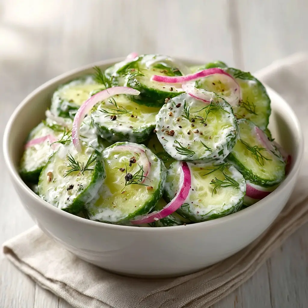 Cool & Creamy Cucumber Dill Salad Summer Side
