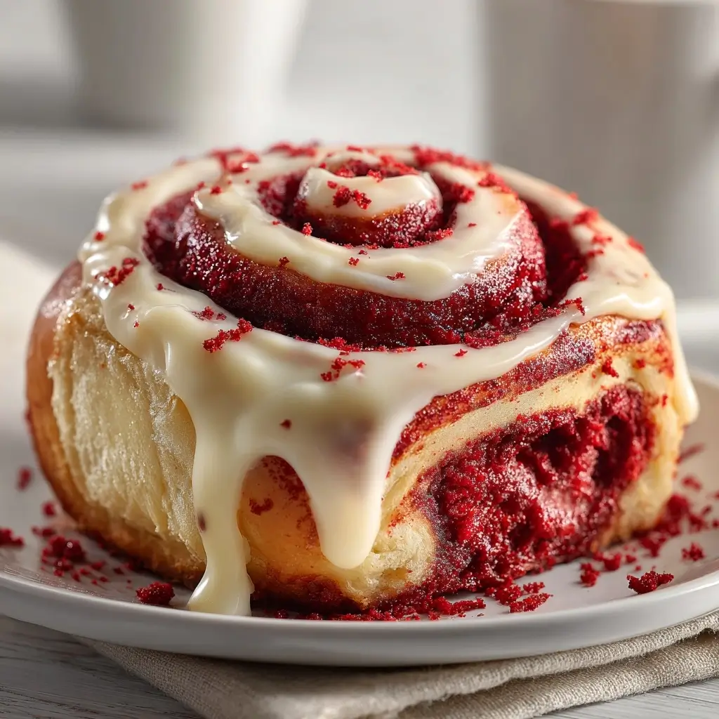 Heavenly Red Velvet Cinnamon Rolls