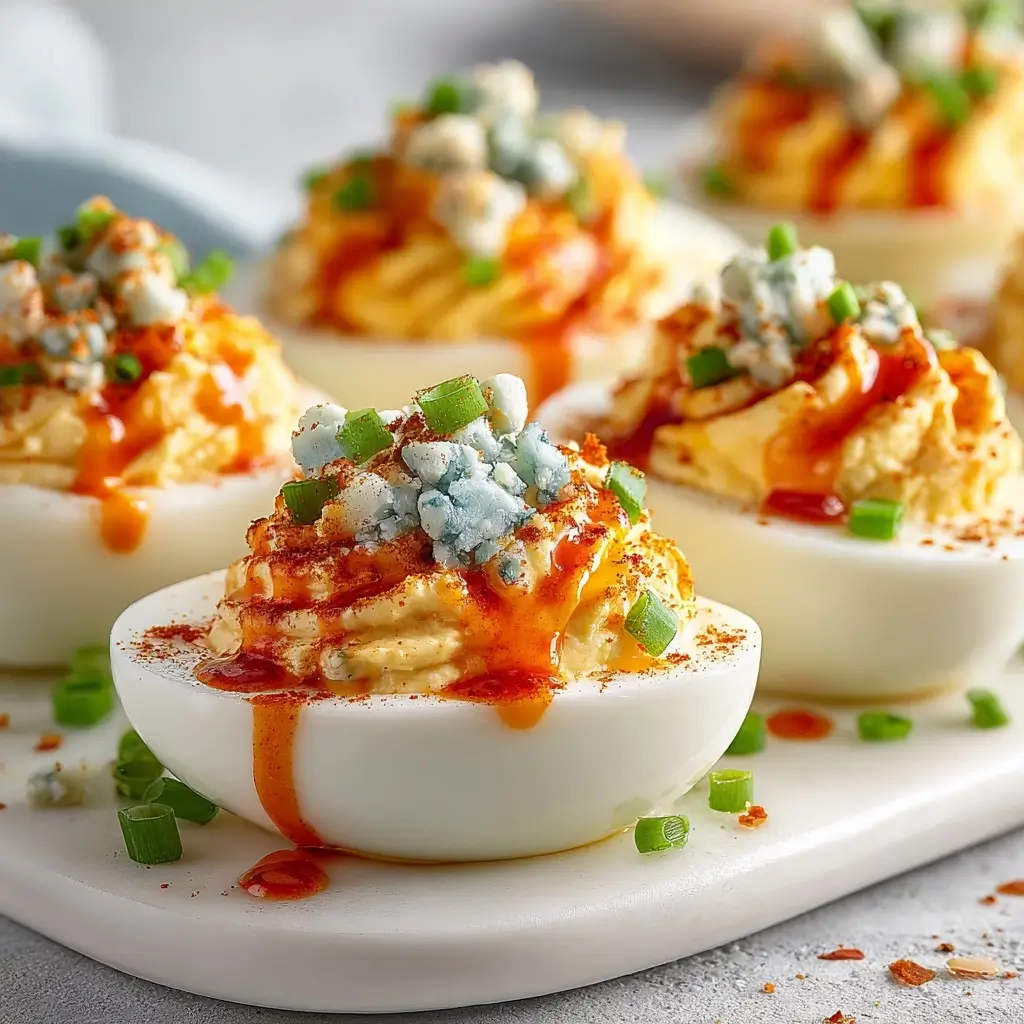 Spicy Buffalo Ranch Deviled Eggs Party Appetizer