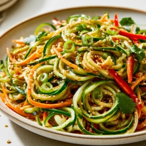 Zesty Asian Sesame Cucumber Noodle Salad Recipe