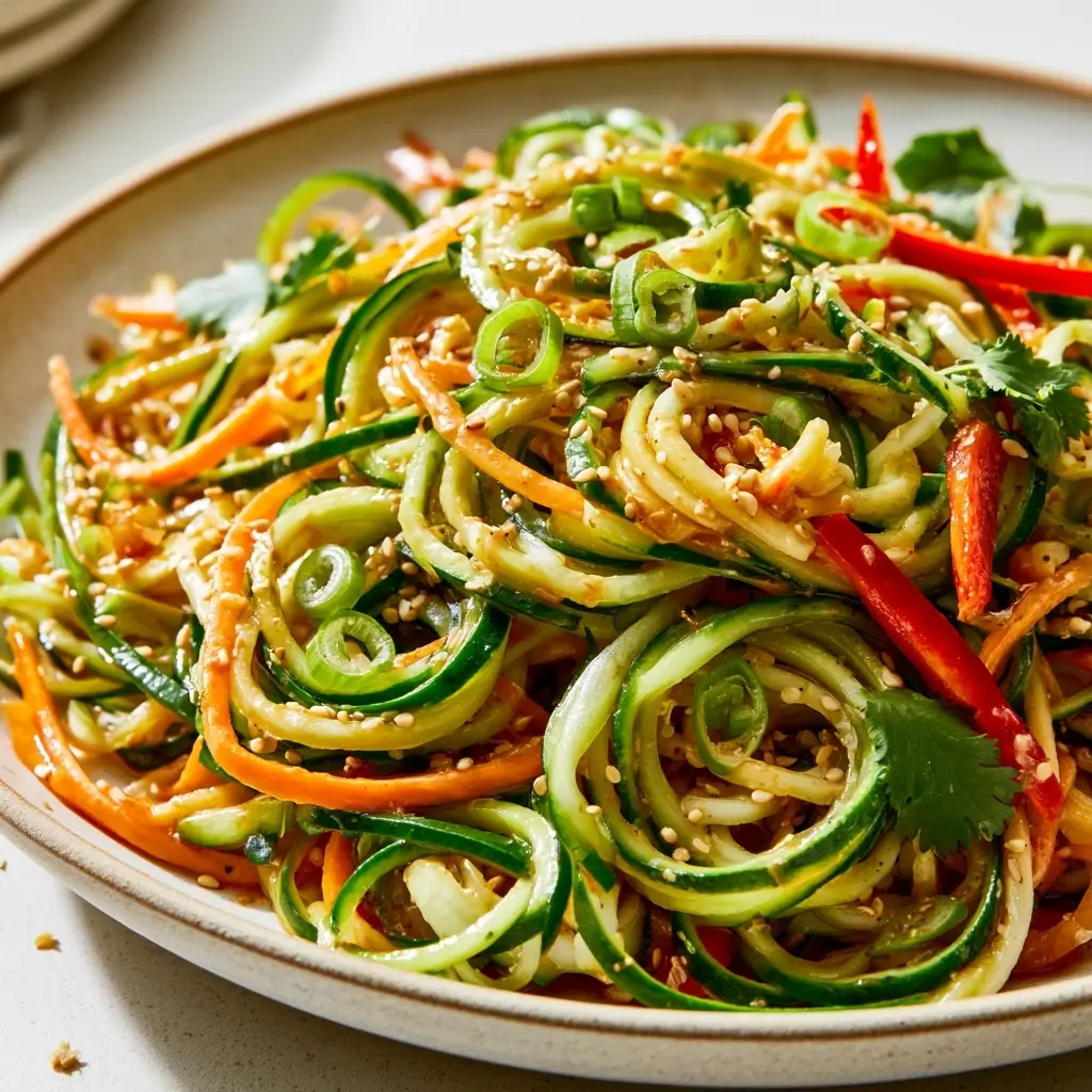 Zesty Asian Sesame Cucumber Noodle Salad Recipe