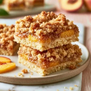 Brown Butter Peach Crumble Bars Easy Homemade Recipe