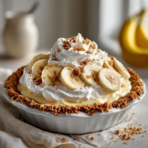 Classic Homemade Banana Cream Pie With Vanilla Wafers