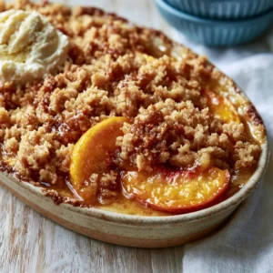 Cozy Brown Butter Peach Crisp Recipe With Easy Oat Crumble Topping