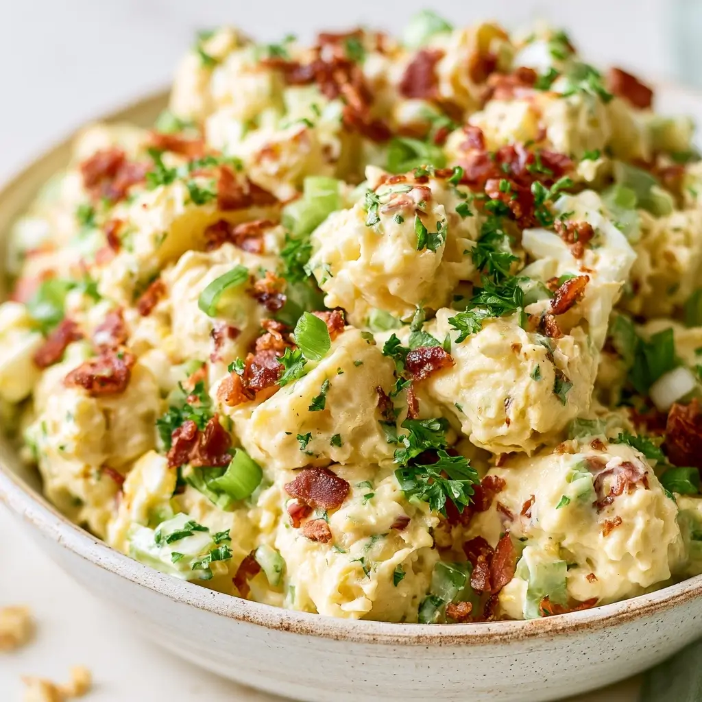 Creamy Bacon Egg Potato Salad For Backyard Cookouts