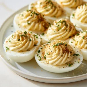 Creamy Garlic Parmesan Deviled Eggs Elegant Appetizer