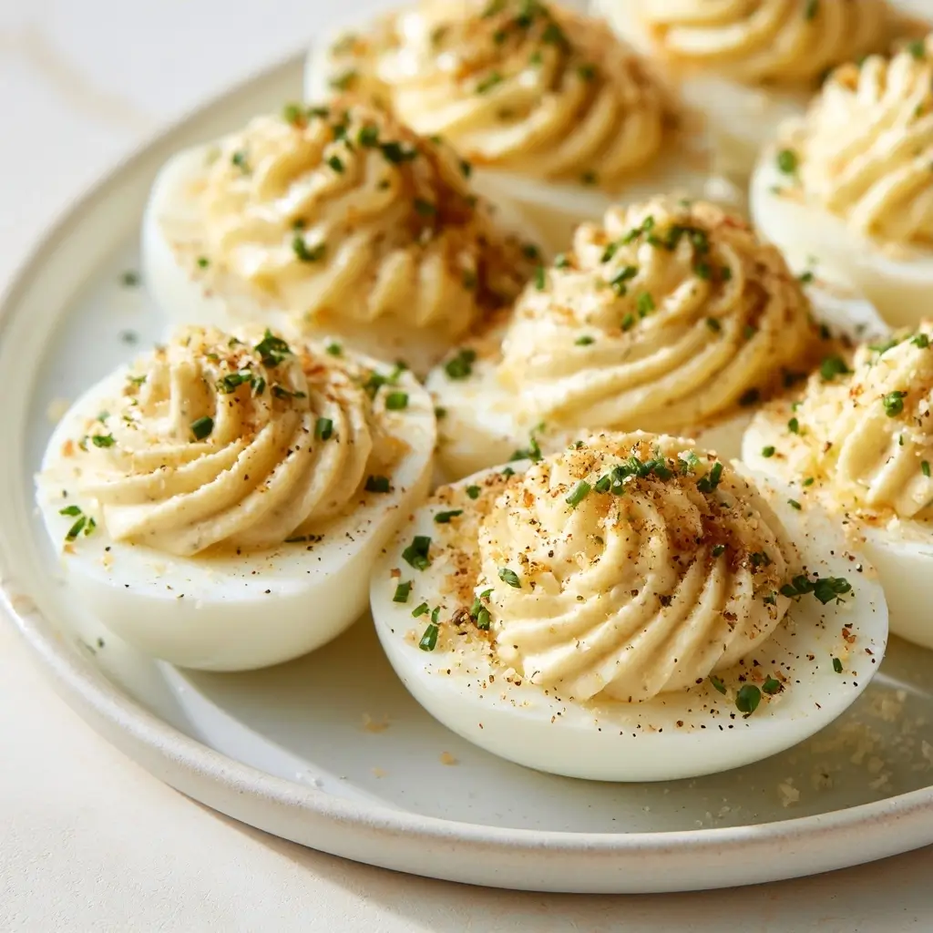 Creamy Garlic Parmesan Deviled Eggs Elegant Appetizer